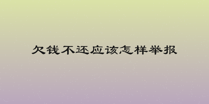 欠钱不还应该怎样举报