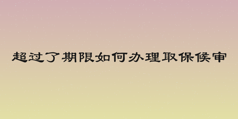 超过了期限如何办理取保候审