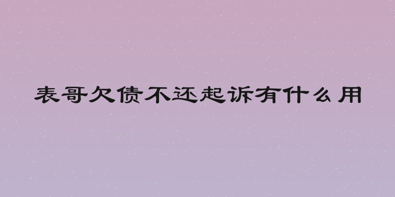 表哥欠债不还起诉有什么用