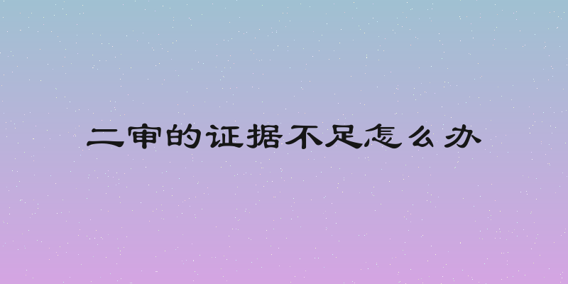 二审的证据不足怎么办