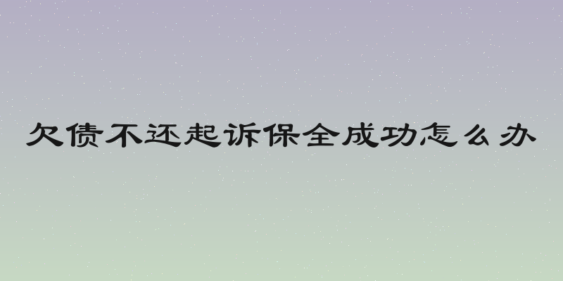 欠债不还起诉保全成功怎么办