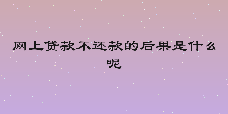 网上贷款不还款的后果是什么呢