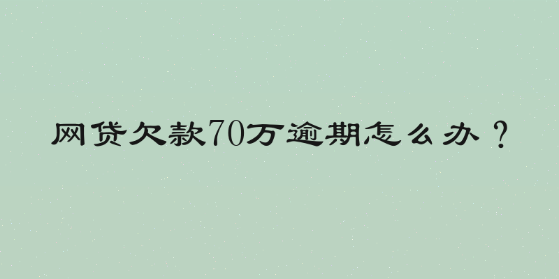 网贷欠款70万逾期怎么办？