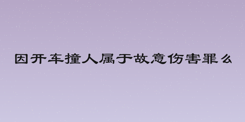 因开车撞人属于故意伤害罪么