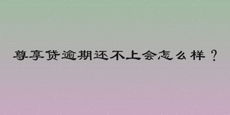 尊享贷逾期还不上会怎么样？