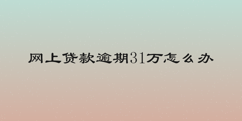 网上贷款逾期31万怎么办