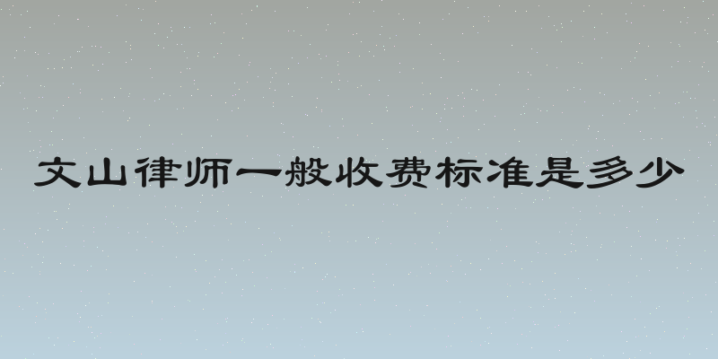 文山律师一般收费标准是多少