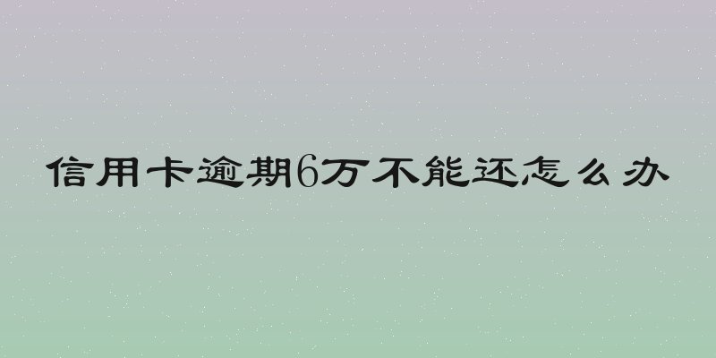信用卡逾期6万不能还怎么办
