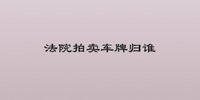 法院拍卖车牌归谁