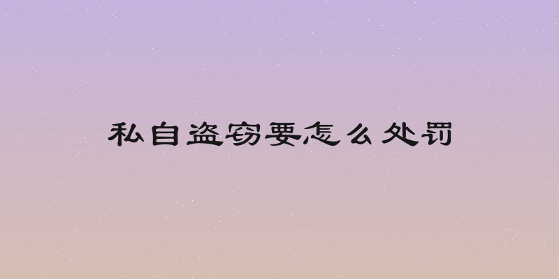 私自盗窃要怎么处罚