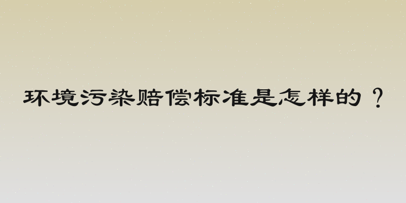 环境污染赔偿标准是怎样的？
