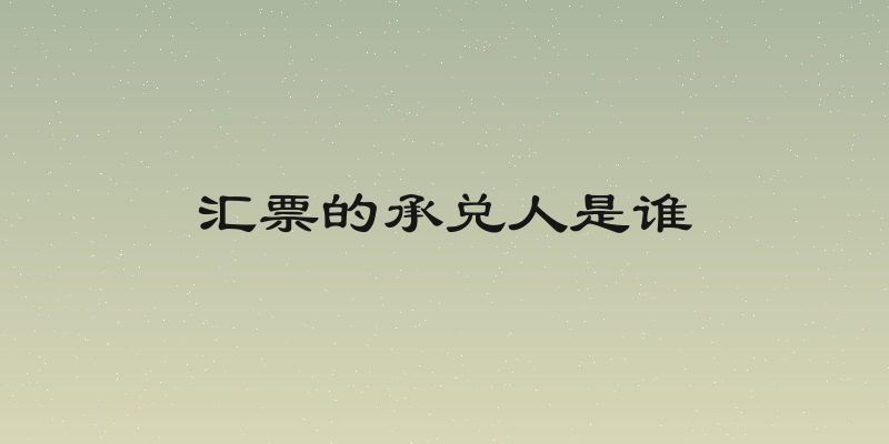 汇票的承兑人是谁