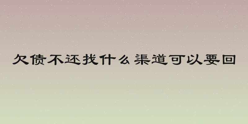欠债不还找什么渠道可以要回