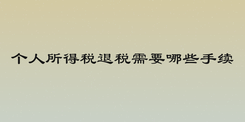 个人所得税退税需要哪些手续