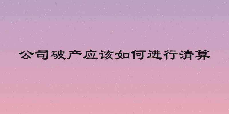 公司破产应该如何进行清算