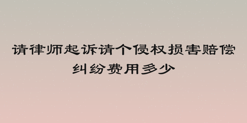 请律师起诉请个侵权损害赔偿纠纷费用多少