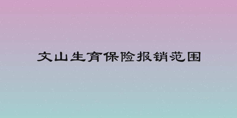 文山生育保险报销范围
