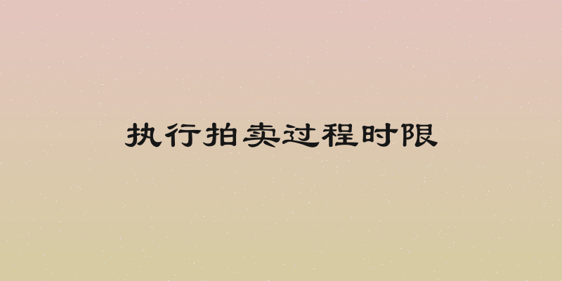 执行拍卖过程时限