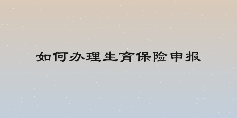 如何办理生育保险申报