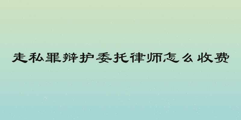 走私罪辩护委托律师怎么收费