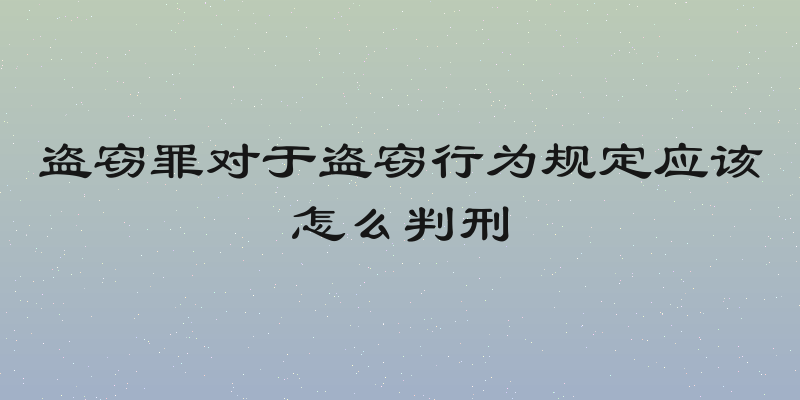 盗窃罪对于盗窃行为规定应该怎么判刑