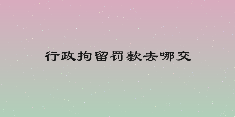 行政拘留罚款去哪交