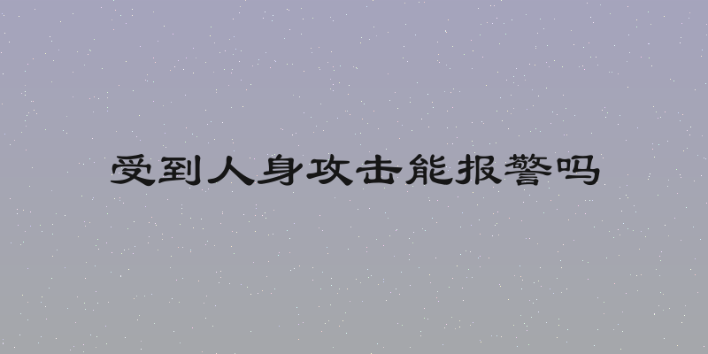 受到人身攻击能报警吗