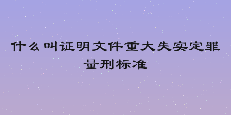 什么叫证明文件重大失实定罪量刑标准