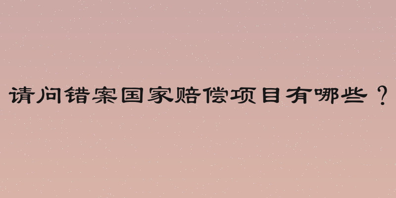 请问错案国家赔偿项目有哪些？
