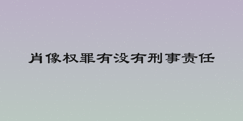 肖像权罪有没有刑事责任