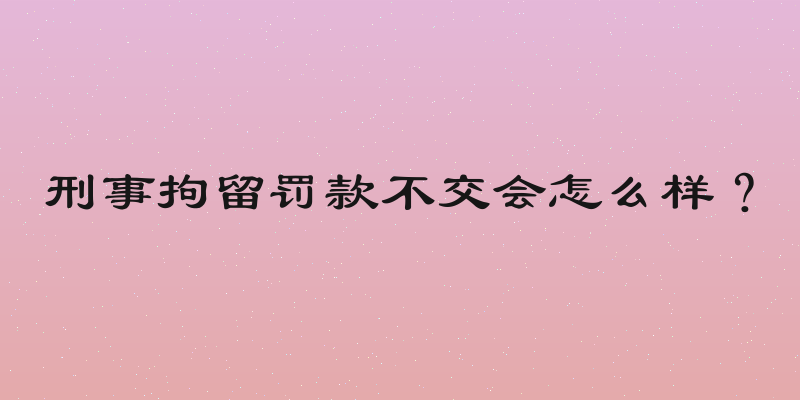 刑事拘留罚款不交会怎么样？