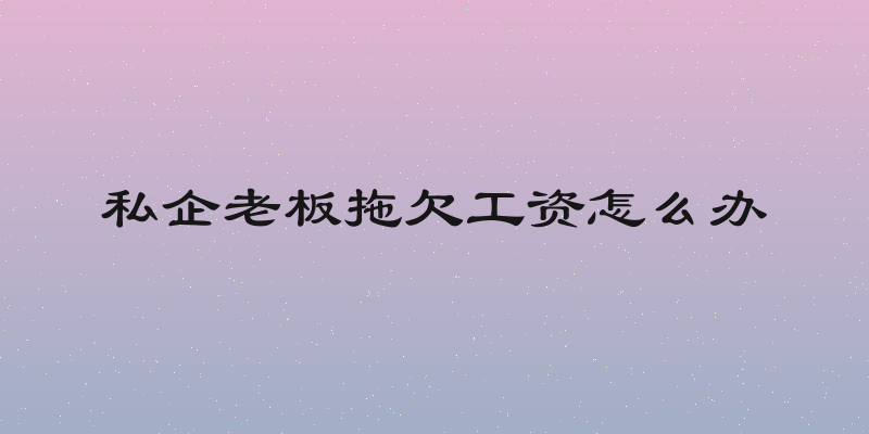 私企老板拖欠工资怎么办