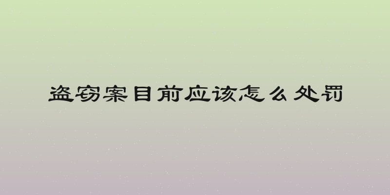 盗窃案目前应该怎么处罚