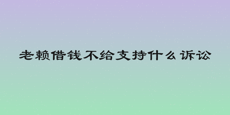 老赖借钱不给支持什么诉讼