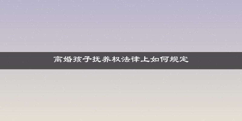 离婚孩子抚养权法律上如何规定