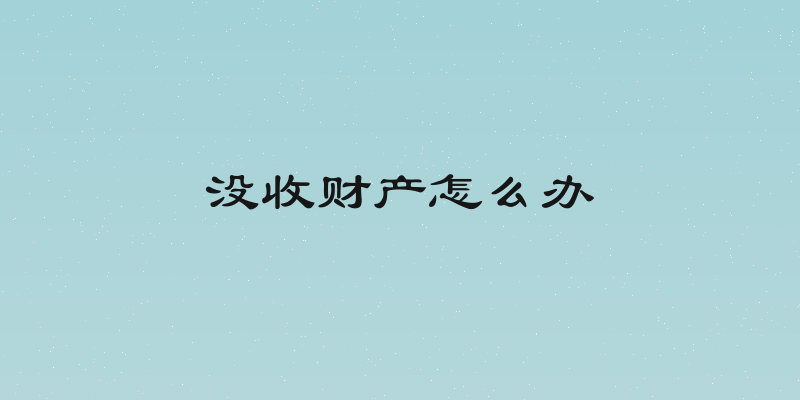 没收财产怎么办