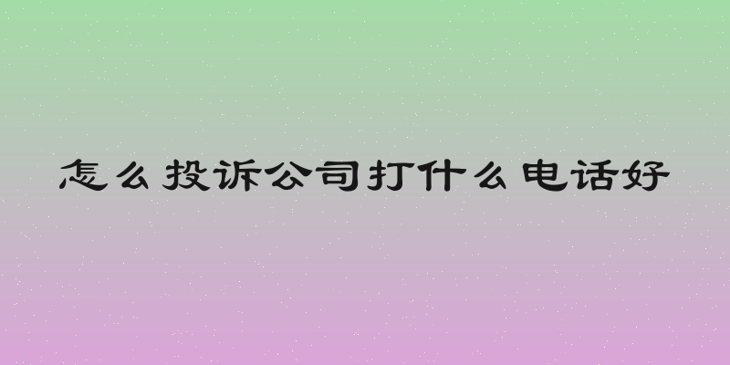 怎么投诉公司打什么电话好
