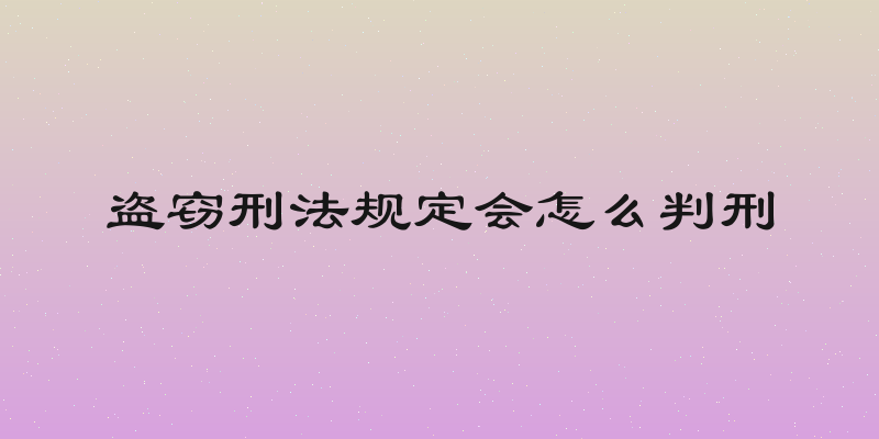 盗窃刑法规定会怎么判刑