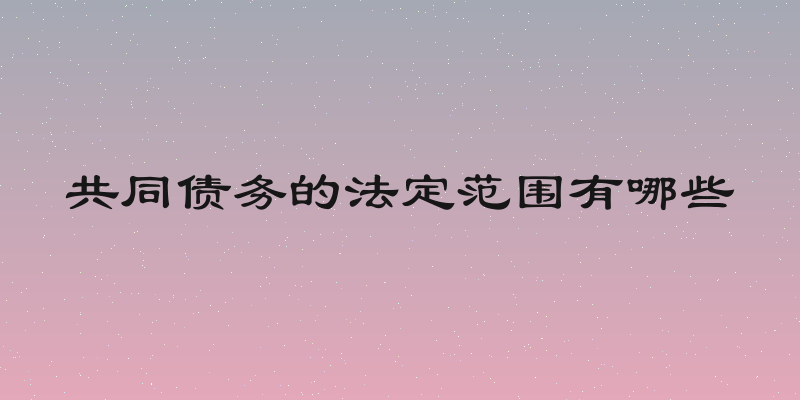 共同债务的法定范围有哪些