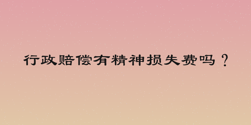 行政赔偿有精神损失费吗？