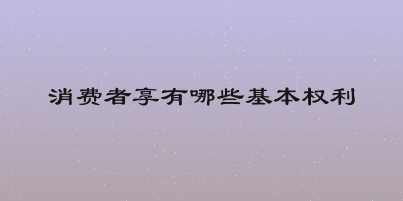 消费者享有哪些基本权利