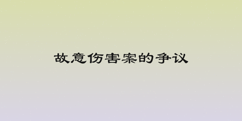 故意伤害案的争议