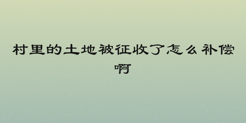 村里的土地被征收了怎么补偿啊