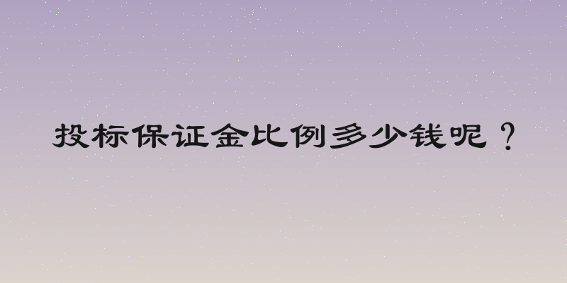 投标保证金比例多少钱呢？