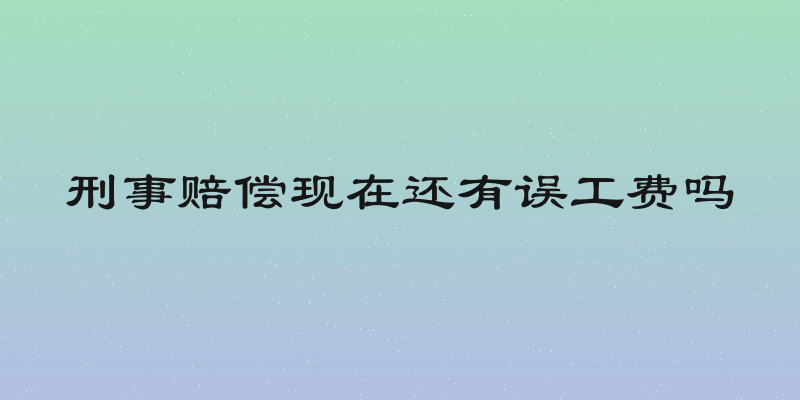 刑事赔偿现在还有误工费吗
