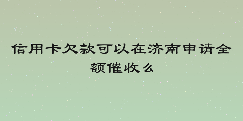 信用卡欠款可以在济南申请全额催收么