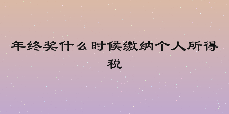 年终奖什么时候缴纳个人所得税