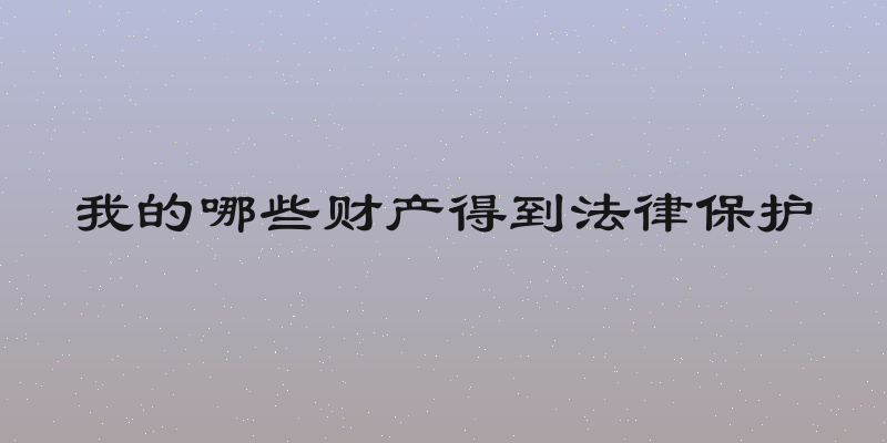 我的哪些财产得到法律保护