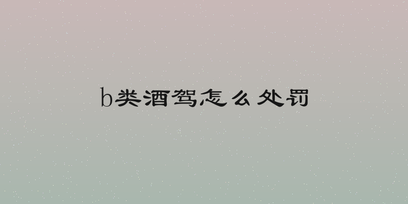 b类酒驾怎么处罚