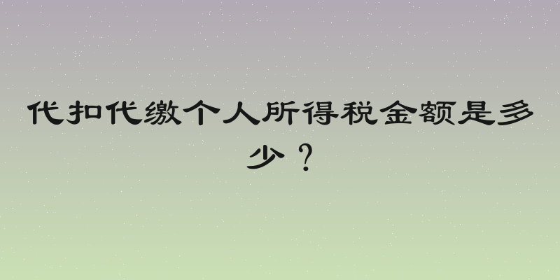 代扣代缴个人所得税金额是多少？